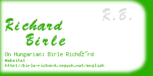richard birle business card